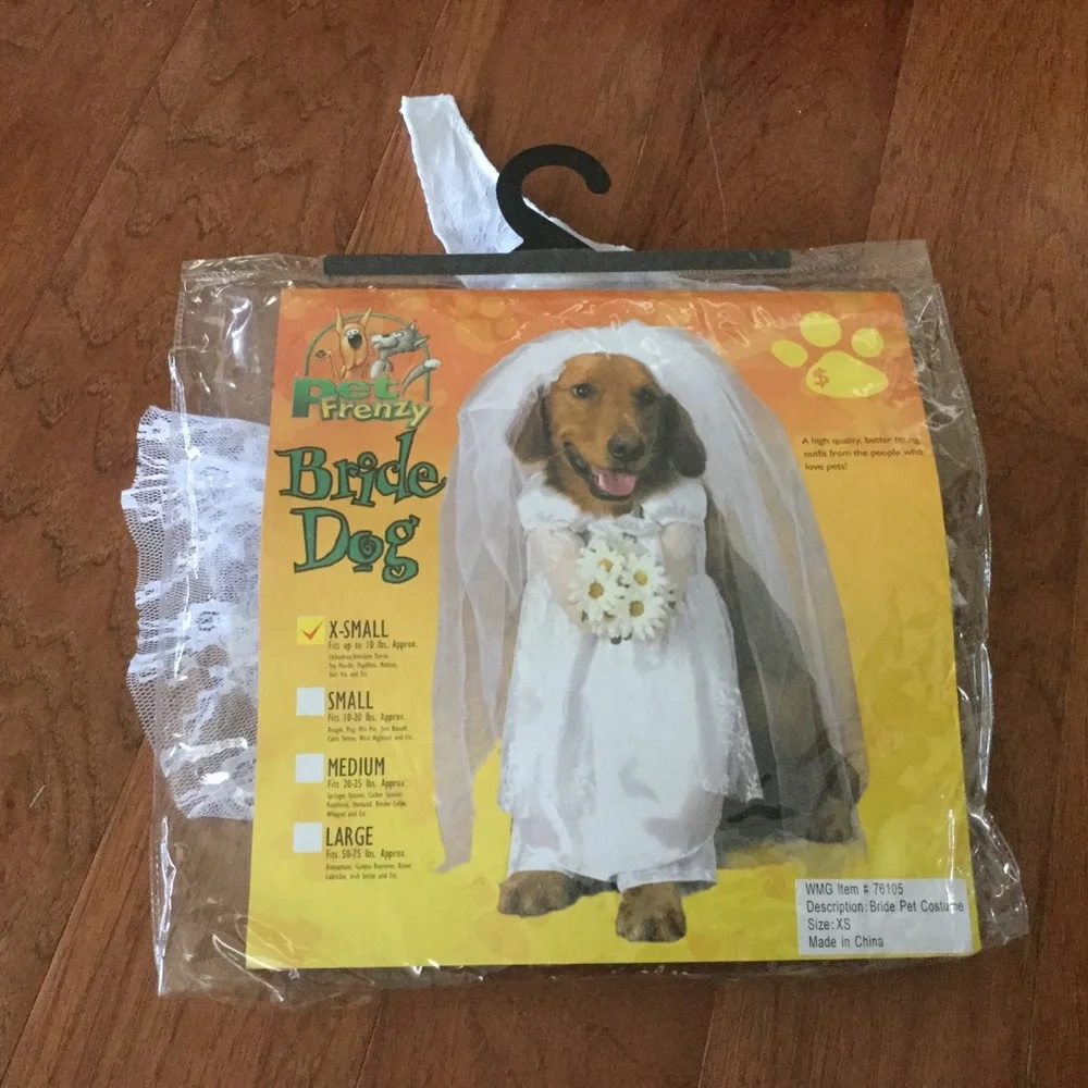 New XS Dog Wedding Bride Halloween Costume Dress Up October Fall Puppy